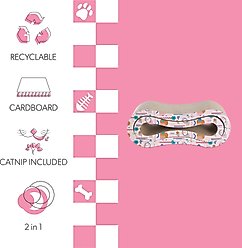 THE LICKER STORE Suvi 26-in Modern Cardboard Infinity 2-in-1 Lounge Cat Scratcher with Catnip, Pattern Party slide 2 of 7