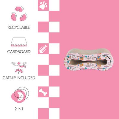 Show full view: THE LICKER STORE Suvi 26-in Modern Cardboard Infinity 2-in-1 Lounge Cat Scratcher with Catnip, Pattern Party slide 4 of 9