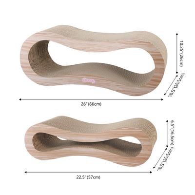 Show full view: THE LICKER STORE Suvi 26-in Modern Cardboard Infinity 2-in-1 Lounge Cat Scratcher with Catnip, Oak Wood slide 4 of 8