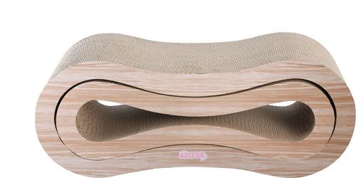 Show full view: THE LICKER STORE Suvi 26-in Modern Cardboard Infinity 2-in-1 Lounge Cat Scratcher with Catnip, Oak Wood slide 7 of 8