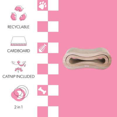 Show full view: THE LICKER STORE Suvi 26-in Modern Cardboard Infinity 2-in-1 Lounge Cat Scratcher with Catnip, Oak Wood slide 3 of 8