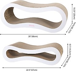 THE LICKER STORE Suvi 26-in Modern Cardboard Infinity 2-in-1 Lounge Cat Scratcher with Catnip, Cloud slide 2 of 7