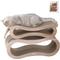 Show in main carousel: THE LICKER STORE Suvi 26-in Modern Cardboard Infinity 2-in-1 Lounge Cat Scratcher with Catnip, Oak Wood slide 1 of 8