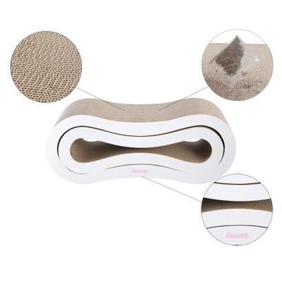 Show full view: THE LICKER STORE Suvi 26-in Modern Cardboard Infinity 2-in-1 Lounge Cat Scratcher with Catnip, Cloud slide 5 of 8