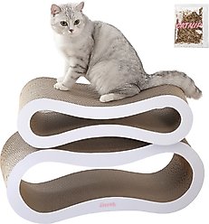 THE LICKER STORE Suvi 26-in Modern Cardboard Infinity 2-in-1 Lounge Cat Scratcher with Catnip, Cloud