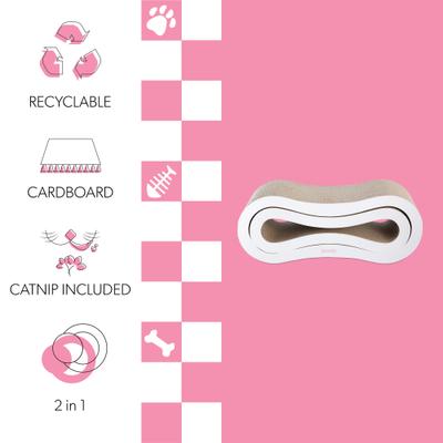 Show full view: THE LICKER STORE Suvi 26-in Modern Cardboard Infinity 2-in-1 Lounge Cat Scratcher with Catnip, Cloud slide 3 of 8
