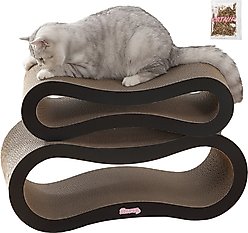 THE LICKER STORE Suvi 26-in Modern Cardboard Infinity 2-in-1 Lounge Cat Scratcher with Catnip, Ink