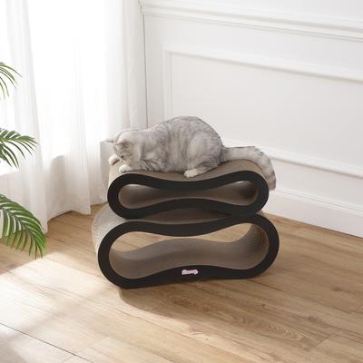 Show full view: THE LICKER STORE Suvi 26-in Modern Cardboard Infinity 2-in-1 Lounge Cat Scratcher with Catnip, Ink slide 6 of 8