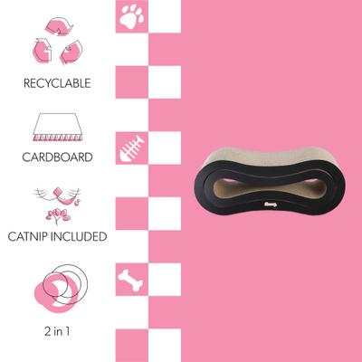 Show full view: THE LICKER STORE Suvi 26-in Modern Cardboard Infinity 2-in-1 Lounge Cat Scratcher with Catnip, Ink slide 3 of 8