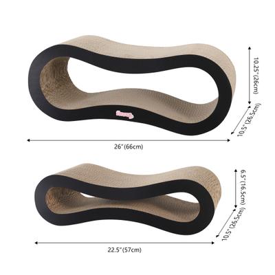 Show full view: THE LICKER STORE Suvi 26-in Modern Cardboard Infinity 2-in-1 Lounge Cat Scratcher with Catnip, Ink slide 4 of 8