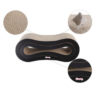 Show full view: THE LICKER STORE Suvi 26-in Modern Cardboard Infinity 2-in-1 Lounge Cat Scratcher with Catnip, Ink slide 5 of 8