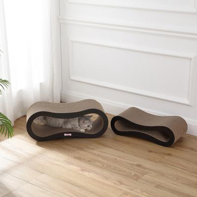 Show full view: THE LICKER STORE Suvi 26-in Modern Cardboard Infinity 2-in-1 Lounge Cat Scratcher with Catnip, Ink slide 2 of 8