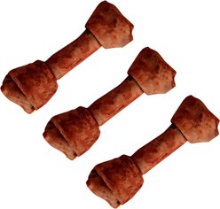 The Treat Shack Knotted 4 to 5-in Beef Flavor Rawhide Bone Dog Treats, 30 count