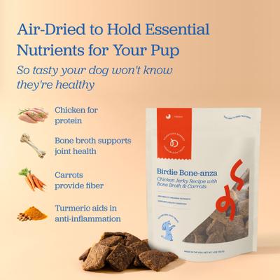 Show full view: Downtown Barkery Chicken & Bone Broth High-Protein Jerky Dog Treats, 4-oz bag slide 4 of 7