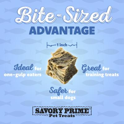 Show full view: Savory Prime Cod Skin Crunchy Bites Dog Treats, 8-oz bag slide 4 of 10