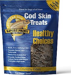 Savory Prime Cod Skin Crunchy Bites Dog Treats, 16-oz bag