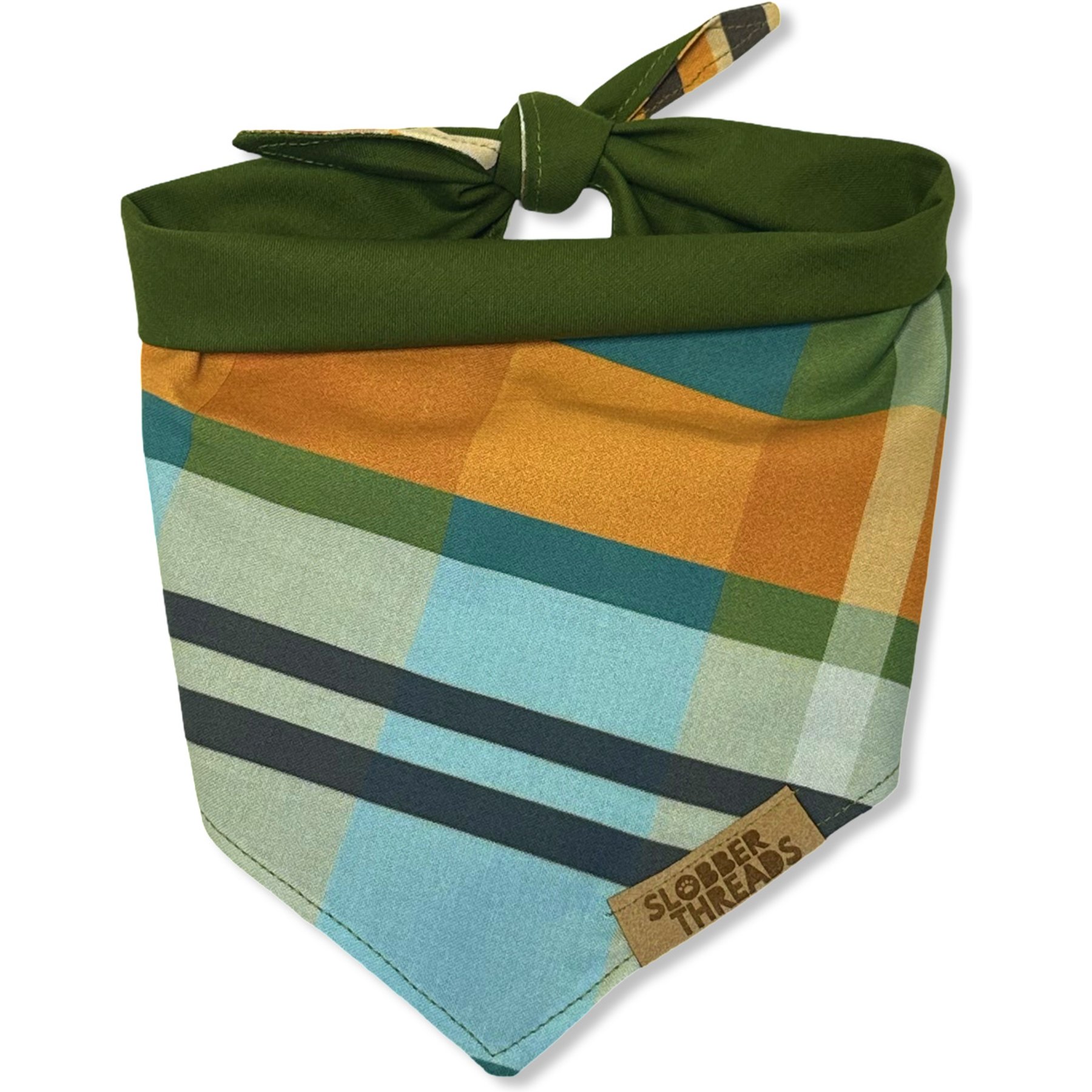 Slobber Threads Harvest Plaid Dog Bandana, Large