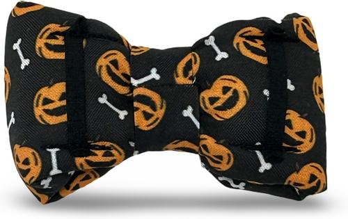 Show full view: Slobber Threads Halloween Jack-o'-Lantern Dog Bowtie slide 3 of 3