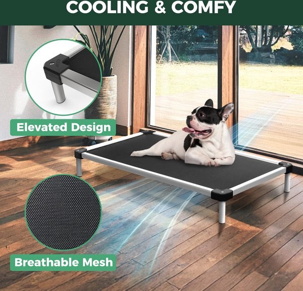 FXW TitanNest Cooling Chew-Proof Elevated Dog Bed, Grey