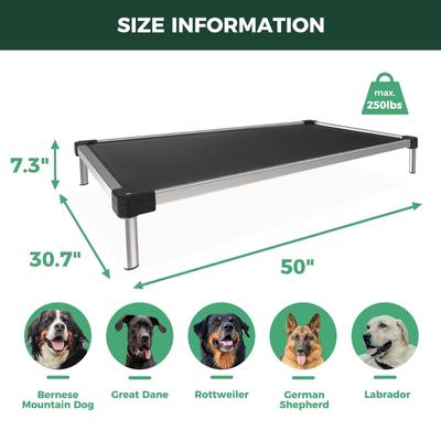 Show full view: FXW TitanNest Cooling Chew-Proof Elevated Dog Bed, Grey, Large: 50-inch slide 9 of 11