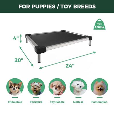Show full view: FXW TitanNest Cooling Chew-Proof Elevated Dog Bed, Grey, Small: 24-inch slide 9 of 11