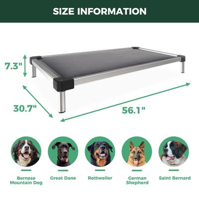 Show full view: FXW TitanNest Padded Chew-Proof Elevated Dog Bed, Grey, X-Large: 56-in slide 8 of 11