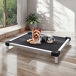 FXW TitanNest Cooling Chew-Proof Elevated Dog Bed, Grey, Small: 24-inch