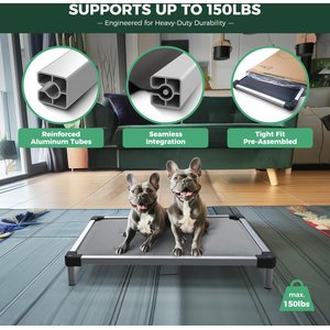FXW TitanNest Padded Chew-Proof Elevated Dog Bed, Grey, Medium: 30-in