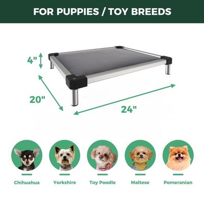 Show full view: FXW TitanNest Padded Chew-Proof Elevated Dog Bed, Grey, Small: 24-in slide 7 of 10