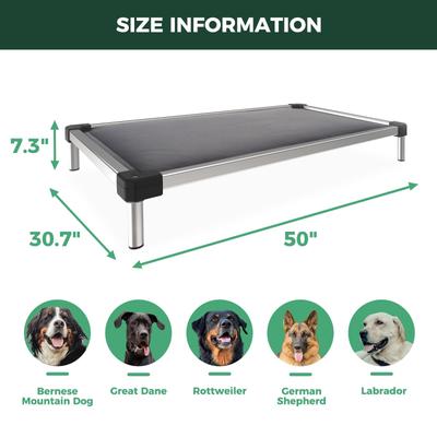 Show full view: FXW TitanNest Padded Chew-Proof Elevated Dog Bed, Grey, Large: 50-in slide 7 of 11