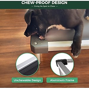 FXW TitanNest Padded Chew-Proof Elevated Dog Bed, Grey, Medium: 42-in