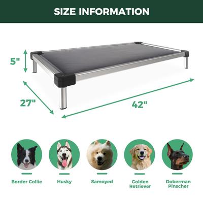 Show full view: FXW TitanNest Padded Chew-Proof Elevated Dog Bed, Grey, Medium: 42-in slide 7 of 10