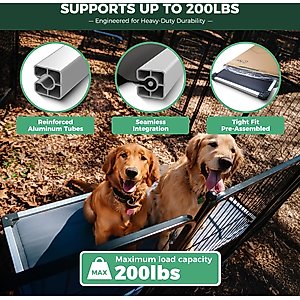 FXW TitanNest Padded Chew-Proof Elevated Dog Bed, Grey, Medium: 42-in
