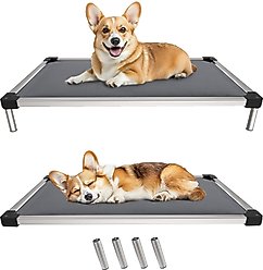FXW TitanNest Padded Chew-Proof Elevated Dog Bed, Grey, Medium: 42-in