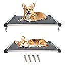 FXW TitanNest Padded Chew-Proof Elevated Dog Bed, Grey, Medium: 42-in