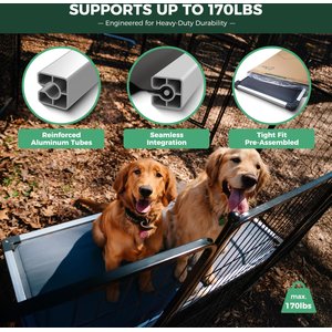 FXW TitanNest Padded Chew-Proof Elevated Dog Bed, Grey, Small: 36-in