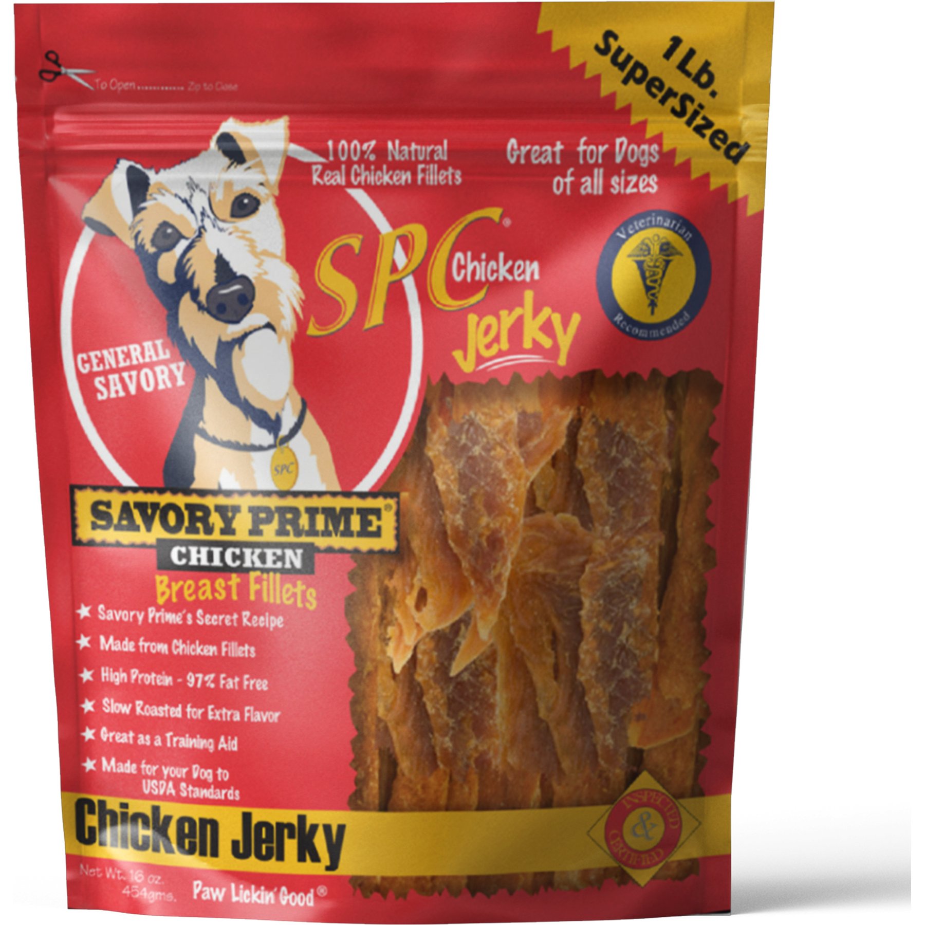 Savory Prime Natural Chicken Jerky Breast Dog Treats, 16-oz bag