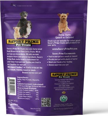 Show full view: Savory Prime Duck Jerky Dog Treats, 1-lb bag slide 8 of 10