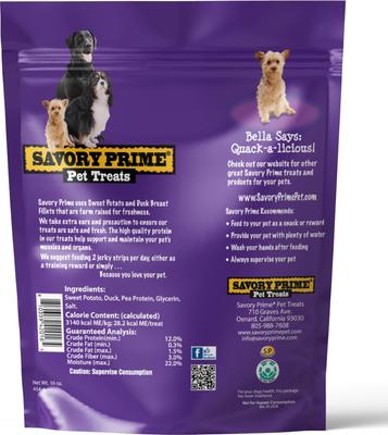 Show full view: Savory Prime Duck & Sweet Potato Jerky Dog Treats, 1-lb bag slide 8 of 10