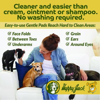 Show full view: Happy Jack KetoHexidine Dog, Cat & Horse Wipes with Chlorhexidine & Ketoconazole, 50 count slide 5 of 11