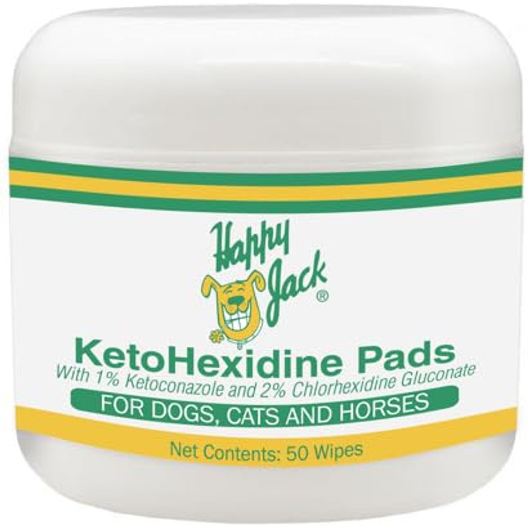 Happy Jack KetoHexidine Dog, Cat & Horse Wipes with Chlorhexidine & Ketoconazole, 50 count