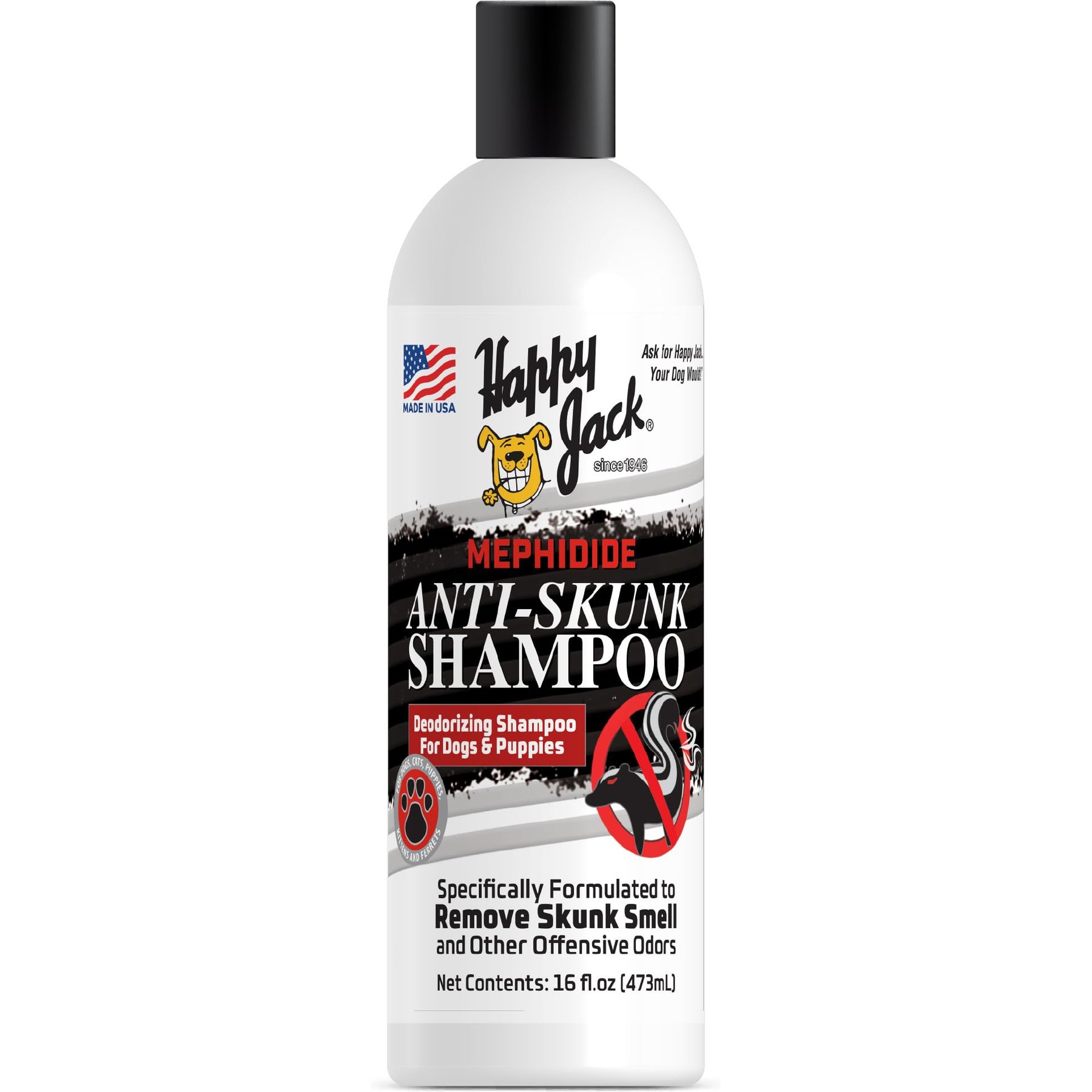 Happy Jack Mephidide Anti Skunk Dog & Cat Shampoo, 16-fl oz bottle