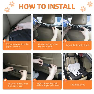 Show full view: BingoPaw Waterproof Car Front Seat Pad Cushion Dog Bed Mat with Removable Safety Belt, Black, Large slide 10 of 11