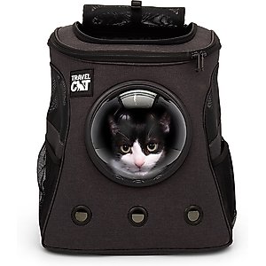 Travel Cat Fat Cat Airline Approved Bubble Backpack Cat Carrier, Charcoal