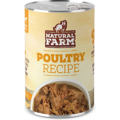 Natural Farm Natural Farm Adult Grain-Free 95% Animal Ingredients Chicken Recipe Canned Wet Dog Food, 12-oz can, case of 12