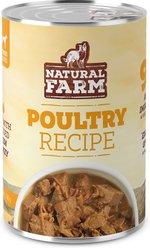 Natural Farm Adult Grain-Free 95% Animal Ingredients Chicken Recipe Canned Wet Dog Food, 12-oz can, case of ...
