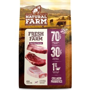 Natural Farm Fresh Beef Recipe with Collagen Dry Dog Food, 4-lb bag