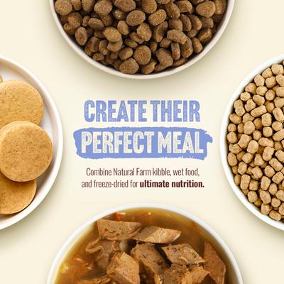 Show full view: Natural Farm Adult Grain-Free 95% Animal Ingredients Chicken Recipe Canned Wet Puppy Food, 12-oz can, case of 12 slide 8 of 10