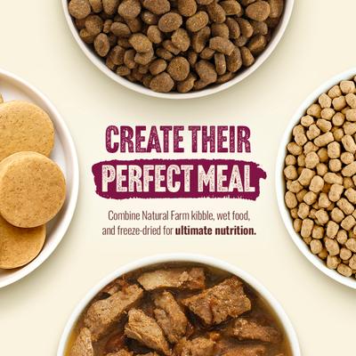 Show full view: Natural Farm Adult Grain-Free 95% Animal Ingredients Beef Recipe Canned Wet Dog Food, 12-oz can, case of 12 slide 8 of 10