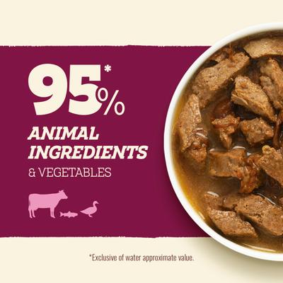 Show full view: Natural Farm Adult Grain-Free 95% Animal Ingredients Beef Recipe Canned Wet Dog Food, 12-oz can, case of 12 slide 3 of 10